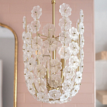 Подвесной светильник декорированный цветами из стекла Lightness of Flowers варинант исполнения - 4 | Loft Concept в Брянске