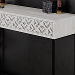 Консоль напольная пыльного белого цвета с выдвижным ящиком с резным орнаментом HEATON CONSOLE OAK варинант исполнения - 4 | Loft Concept в Брянске