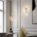 Люстра подвесная из металла с хрустальными подвесками прозрачного цвета Quasar 41 варинант исполнения - 7 | Loft Concept в Брянске