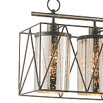 Люстра прямоугольная с 5-ю плафонами из стекла с узором Translucent Pattern варинант исполнения - 1 | Loft Concept в Брянске