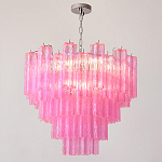 Элитная Люстра Textured Glass Pink Chandelier Ярко Розовое стекло варинант исполнения - 4 | Loft Concept в Брянске