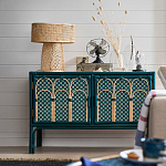 Комод для посуды из ротанга Felice Rattan Green варинант исполнения - 6 | Loft Concept в Брянске