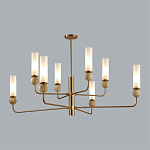 Люстра на штанге с 8-ю цилиндрическими матовыми плафонами и шарами из камня Orb Essence варинант исполнения - 10 | Loft Concept в Брянске