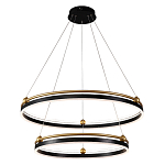 Люстра подвесная с двумя кольцами черного и золотого цвета Ring Horizontal варинант исполнения - 1 | Loft Concept в Брянске