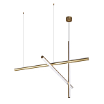 Люстра с 3-мя  пересекающимися цилиндрическими плафонами на тонких тросах Trumpet tube варинант исполнения - 4 | Loft Concept в Брянске