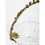 Чаша из прозрачного стекла на ножке с бронзовой ручкой в виде ветки Eden Garden варинант исполнения - 5 | Loft Concept в Брянске