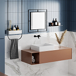 Настенное зеркало квадратной формы в черной металлической раме CORNER MIRROR BLACK варинант исполнения - 2 | Loft Concept в Брянске