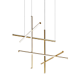 Люстра с 6-ю  пересекающимися цилиндрическими плафонами на тонких тросах Trumpet tube варинант исполнения - 1 | Loft Concept в Брянске