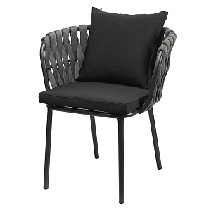 Стул мягкий с декором в виде плетеных лент на спинке и подлокотниках Semicircular Chair Decorated with Ribbons