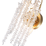 Бра с хрустальными прозрачными подвесками и круглым основанием золотого цвета FAIRYTREE Light варинант исполнения - 2 | Loft Concept в Брянске