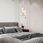 Подвесной светильник с плафонами в виде 3-х сфер из рельефного акрила Morgaine Spheres Gold Light варинант исполнения - 3 | Loft Concept в Брянске