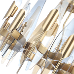 Люстра с вертикальными стеклянными элементами и металлическим каркасом цвета Латунь Vertical Glass варинант исполнения - 3 | Loft Concept в Брянске