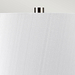 Настольная лампа с круглым фарфоровым основанием ручной работы с покрытием глазурью и белым абажуром из искусственного шелка Elstead Lighting варинант исполнения - 3 | Loft Concept в Брянске