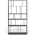 Стеллаж из металла широкий Wide Menzie Metal Rack Black варинант исполнения - 2 | Loft Concept в Брянске