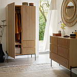 Шкаф с геометрическим рисунком на дверцах Anders Dark Wood варинант исполнения - 6 | Loft Concept в Брянске