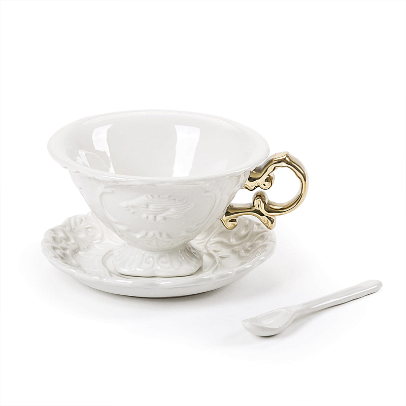 Чайная пара Seletti I-Tea Gold Белый Золотой в Брянске | Loft Concept 