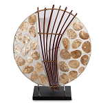 Настольная лампа из перламутра и дерева на подставке Indonesian Shell варинант исполнения - 1 | Loft Concept в Брянске