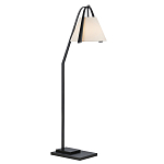 Торшер с черным каркасом и белым тканевым абажуром в форме конуса Stylish Solution варинант исполнения - 1 | Loft Concept в Брянске