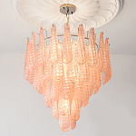 Современная Люстра Textured Glass Drops Chandelier Нежно розовые капли  варинант исполнения - 4 | Loft Concept в Брянске