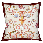 Декоративная подушка бежевая с растительным орнаментом Raffael Floral Beige Red Cushion варинант исполнения - 1 | Loft Concept в Брянске