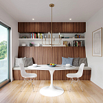 Люстра с 6-ю лампами на тонких изогнутых рожках в современном стиле Feiss варинант исполнения - 7 | Loft Concept в Брянске