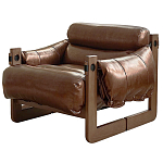 Кресло-диван кожаное на деревянном каркасе Medieval Furniture варинант исполнения - 7 | Loft Concept в Брянске