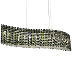 Линейная люстра изогнутой формы с хрустальными подвесками Crystal Art Chrome Green Linear Chandelier варинант исполнения - 1 | Loft Concept в Брянске