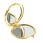 Зеркало карманное круглое двухстороннее из натурального камня Содалит в подарочной упаковке Gold Stone Mirrors варинант исполнения - 2 | Loft Concept в Брянске