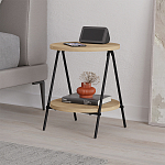 Стол приставной с 2-мя круглыми столешницами из дерева ESSEL OAK варинант исполнения - 6 | Loft Concept в Брянске