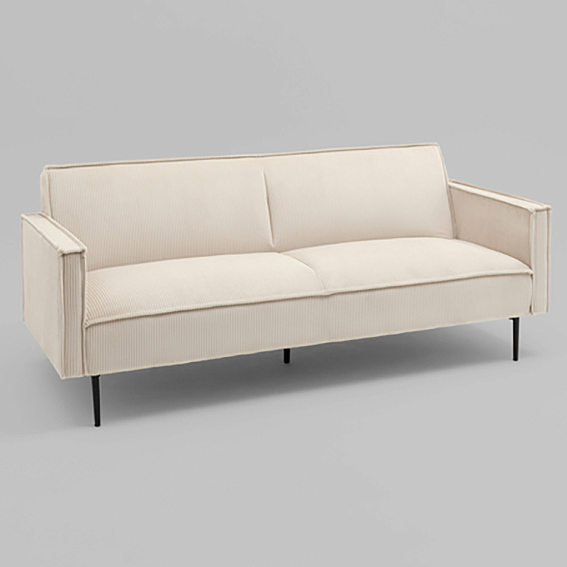 Диван современный вельветовый прямой Worcester Молочный Молочный Черный в Брянске | Loft Concept 