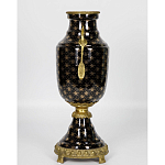 Ваза черного цвета из фарфора с золотистым узором и бронзовыми элементами Eden Garden porcelain and bronze варинант исполнения - 6 | Loft Concept в Брянске