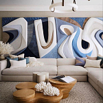 Арт-объект ручной работы Blue Abstraction из 4-х панелей варинант исполнения - 1 | Loft Concept в Брянске