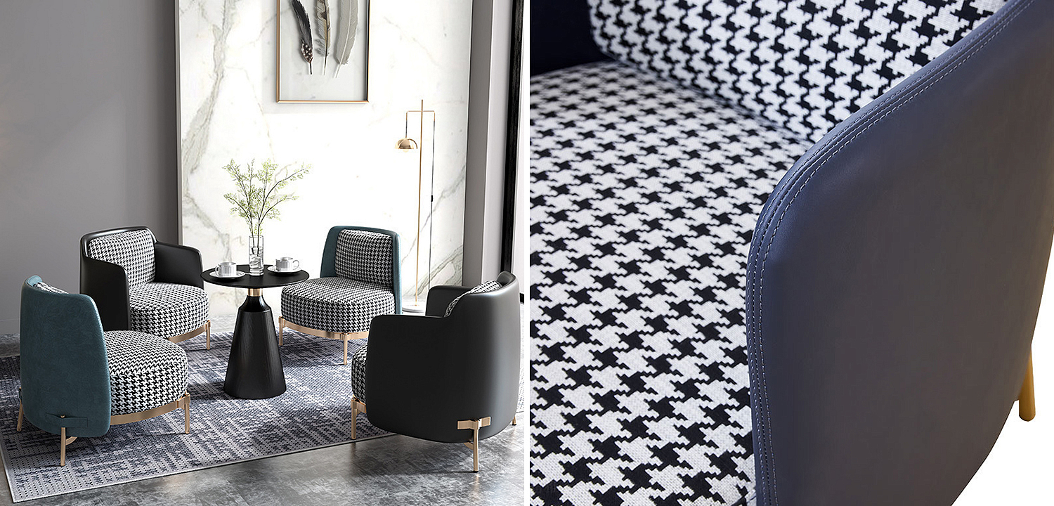 Кресло Pied de Poule Blue Armchair Кресло Pied de Poule Blue Armchair - Loft-Concept в Брянске