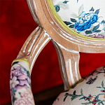 Полукресло из массива бука бежевое с изображением птиц и цветов Beige Green Chinoiserie Garden Chair варинант исполнения - 3 | Loft Concept в Брянске