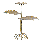 Столик приставной с тремя столешницами Тропические листья Tropical Forest gold варинант исполнения - 1 | Loft Concept в Брянске