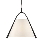 Подвесной светильник в форме конуса с белым тканевым абажуром и чёрным каркасом Stylish Solution варинант исполнения - 1 | Loft Concept в Брянске
