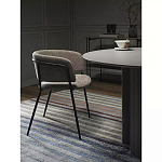 Стул полукруглый с каркасом из металла и мягким сиденьем и спинкой Soft Chenille варинант исполнения - 5 | Loft Concept в Брянске