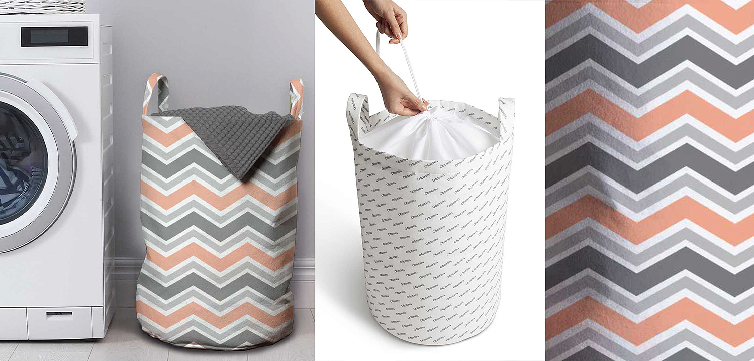 Корзина Gray Chevron Basket Корзина Gray Chevron Basket - Loft-Concept в Брянске
