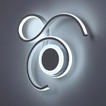 Бра белого цвета с изогнутыми световыми линиями и круглым основанием Luke Lampco Tracer Lamp варинант исполнения - 3 | Loft Concept в Брянске