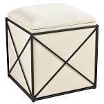 Пуф бежевый с черной металлической рамой Beige Pouf варинант исполнения - 4 | Loft Concept в Брянске