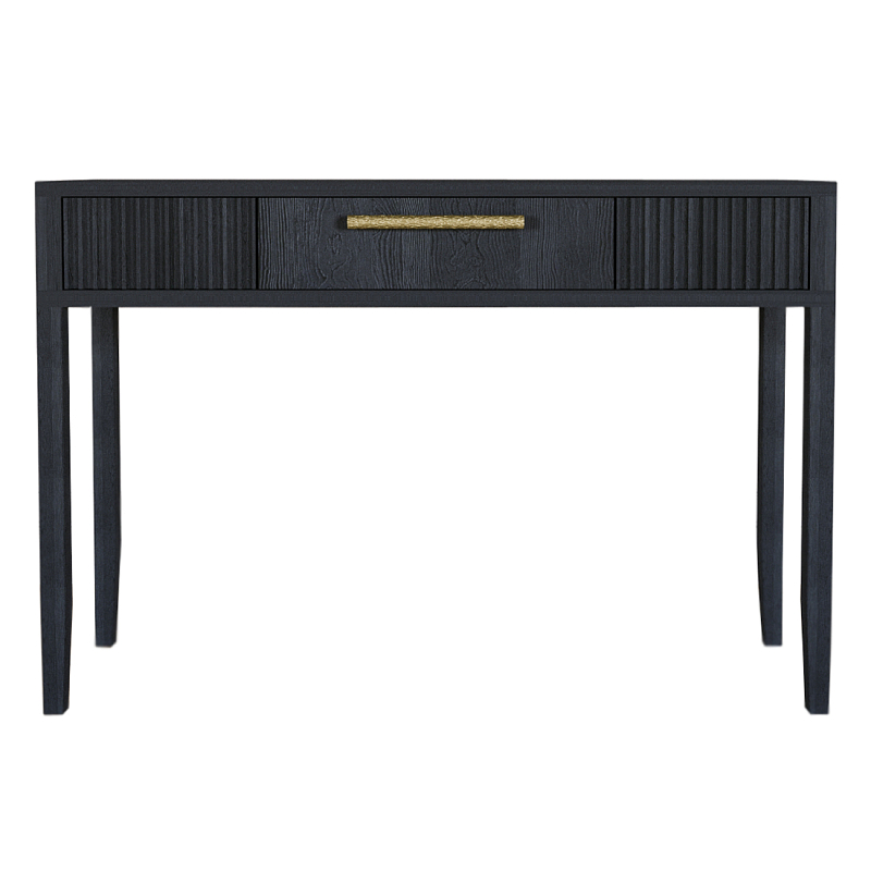 Элегантная Консоль Primo с выдвижным ящиком Черный дуб Черный матовый Золотой в Брянске | Loft Concept 