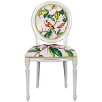 Стул светло-серый из натурального бука с изображением птицы в саду Blooming Colored Birds варинант исполнения - 1 | Loft Concept в Брянске