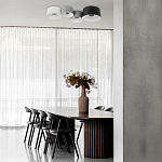 Потолочный светильник с 2-мя цилиндрическими абажурами серого и черного цвета Urban Dome варинант исполнения - 7 | Loft Concept в Брянске