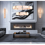 Люстра с 2-мя кольцами с текстурным природным рисунком IceFlame варинант исполнения - 6 | Loft Concept в Брянске