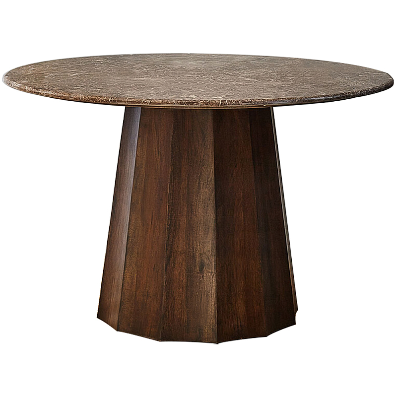 Круглый обеденный стол с мраморной столешницей Veras Marble Dining Table Коричневый в Брянске | Loft Concept 
