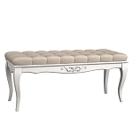 Банкетка из массива бука с бежевой обивкой из велюра White Provence варинант исполнения - 1 | Loft Concept в Брянске